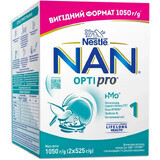 Суха молочна суміш NAN 1 Optipro для дітей від народження 1050 г, ( 2 уп по 525 г)
