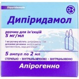 Дипіридамол р-н д/ін. 5 мг/мл амп. 2 мл, в пачці №5