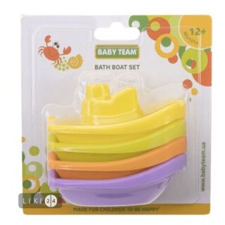 Набір іграшок для ванної дитячий Baby Team Яскраві човники 4 шт 8854