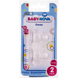 Соска силіконова Baby-Nova 2 розмір для молока 6+ міс 2 шт