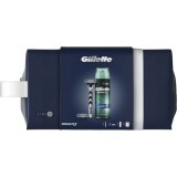 Подарунковий набір Gillette Mach3 Бритва з 2 змінними касетами + Гель для гоління Екстракомфорт 200 мл + Косметичка