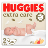 Подгузники Huggies Extra Care 2 (3-6 кг) 82 шт