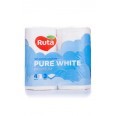 Туалетная бумага Ruta Pure White белая 3 слоя 4 шт