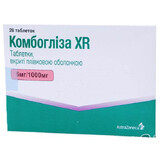 Комбоглиза XR табл. п/плен. оболочкой 5 мг + 1000 мг блистер №28