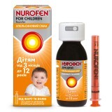 Нурофєн для дітей суспензія оральна 100 мг/5 мл 200 мл з апельсиновим смаком, від жару та болю, без цукру та барвників