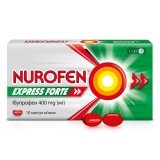 Нурофєн Експрес Форте капсули м'які по 400 мг, жарознижуюча та протизапальна дія, 10 шт.