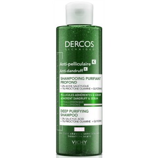 Шампунь-скраб Vichy Dercos для глубокого очищения кожи головы и волос против устойчивой перхоти и избытка себума, 250 мл