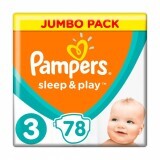 Підгузки Pampers Sleep&Play Розмір 3 (Midi) 6-10 кг, 78 шт