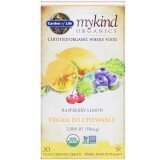 Вітамін D3 2000 МО MyKind Organics Garden of Life 30 жувальних веганських таблеток малиново-лимонний смак