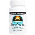 Витамин B12 1 мг Гидроксокобаламин вкус вишни Hydroxocobalamin Source Naturals 60 таблеток