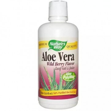 Алоэ Вера гель и сок Aloe Vera Leaf Gel & Juice Wild Berry Flavor Nature's Way 1000 мл вкус лесной ягоды : цены и характеристики