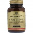 Витамин D3 Cholecalciferol Solgar 25 мкг 1000 МЕ 180 таблеток