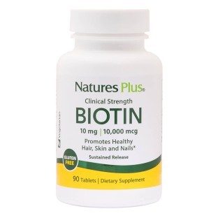 Биотин (В7) медленного высвобождения Nature's Plus 10 мг 90 таблеток