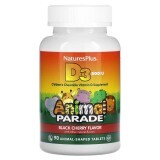 Витамин D3 для детей вкус черной вишни Animal Parade Natures Plus 90 жевательных таблеток