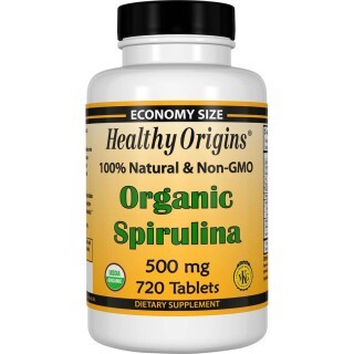 Органическая спирулина Organic Spirulina Healthy Origins 500 мг 720 таблеток