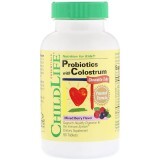 Прибуток для дітей з молозивом ChildLife Probiotics with Colostrum 90 жув. табл. смак ягід