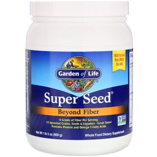 Смесь из проросших семян зерен и бобовых, источник клетчатки Super Seed Beyond Fiber Garden of Life 600 г (1 фунт 5 унций)