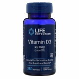 Витамин D3 Vitamin D3 Life Extension 25 мкг (1000 МЕ) 250 гелевых капсул