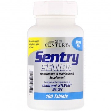 Мультивитамины и мультиминералы для мужчин 50+ Sentry Senior 21st Century 100 таблеток: цены и характеристики