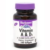 Вітамін А і D3 10 000 МО / 400 МО Bluebonnet Nutrition 100 желатинових капсул