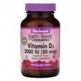 Витамин D3 2000МЕ Вкус Малины Earth Sweet Chewables Bluebonnet Nutrition 90 жевательных таблеток