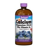 Жидкий Кальций + Цитрат Магния + Витамин D3 Вкус Черники Bluebonnet Nutrition 16 жидких унций (472 мл)