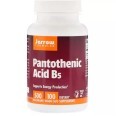 Пантотенова кислота (B5) Pantothenic Acid Jarrow Formulas 500 мг 100 капсул