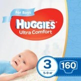 Подгузники Huggies Ultra Comfort 3 Mega для мальчиков (5-9 кг) 160 шт (80x2)