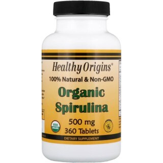 Органічна спіруліна Organic Spirulina Healthy Origins 500 мг 360 таблеток
