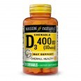 Витамин D 400 ME вкус ванили Mason Natural 100 жевательных таблеток