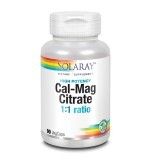 Кальций и Магний Cal-Mag Citrate High Potency Solaray 90 Капсул