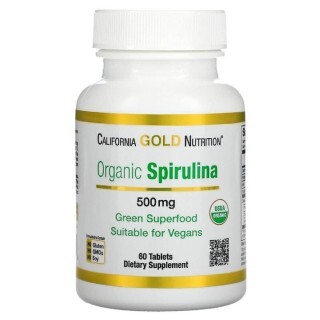 Спіруліна органічна 500 мг Organic Spirulina California Gold Nutrition 60 таблеток