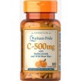 Вітамін С з біофлавоноїдами Puritan's Pride Шипшина 500 мг каплети з покриттям №100
