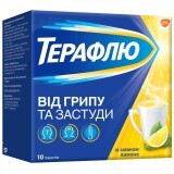 Терафлю от гриппа и простуды со вкусом лимона пор. д/оральн. р-ра №10