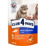 Вологий корм для кішок Club 4 Paws в желе з тріскою 80 г