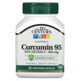 Куркумин 95, 500 мг, Curcumin 95, 21st Century, 45 вегетарианских капсул