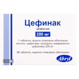 Цефинак табл. п/плен. оболочкой 200 мг блистер №10