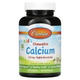 Кальцій Дитячий, смак ванілі, Kid's, Chewable Calcium, Carlson, 60 жувальних таблеток