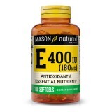 Вітамін Е 180мг, Vitamin E 400 IU, Mason Natural, 100 гелевих капсул