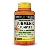 Комплекс куркуми з вітаміном D3 та магнієм, Turmeric Complex With Vitamin D3 & Magnesium, Mason Natural, 60 таблеток