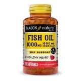 Рыбий жир и Омега 3 1000/600мг, Fish Oil & Omega 3, Mason Natural, 30 гелевых капсул