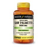 Со Пальметто 500 мг, Здоровье Простаты, Saw Palmetto, Mason Natural, 90 капсул