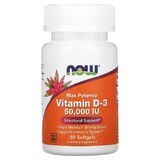 Вітамін D-3 50000 МО, Vitamin D3, Now Foods, 50 желатинових капсул