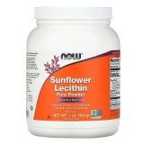 Соняшниковий Лецитин чистий порошок, Sunflower Liquid Lecithin, Now Foods, 454 гр 1 фунт