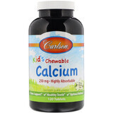 Жувальний Кальцій для Дітей, фруктовий смак, Kid's Chewable Calcium, Carlson, 120 таблеток