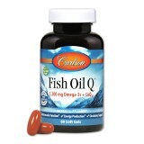 Омега-3 + Коэнзим Q10, Fish Oil Q, Carlson, 60 гелевых капсул