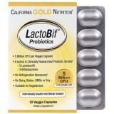 Пробиотики LactoBif, Probiotics, California Gold Nutrition, 5 млрд КОЭ, 10 овощных капсул