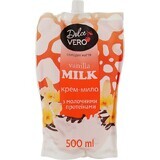 Жидкое мыло Dolce Vero Vanilla Milk с молочными протеинами дой-пак 500 мл