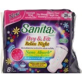 Гигиенические прокладки Sanita Dry&Fit Relax Night Wing 29 см 8 шт.