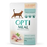 Влажный корм для кошек Optimeal со вкусом кролика в белом соусе 85 г